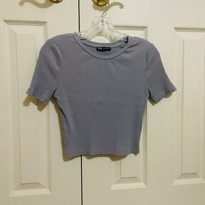 Zara Lavender Crop Tee